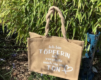 Jute Shopper, Einkaufstasche Töpfertasche