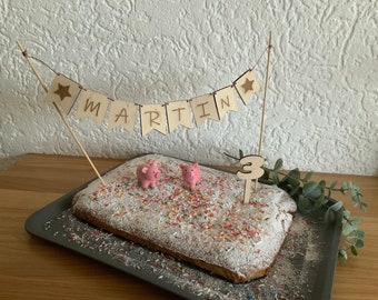 Pastel topper pastel guirnalda mini banderín cadena nombre guirnalda personalizable para cumpleaños bautismo boda mini guirnalda