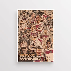 Germany 2014 Art Print - World Cup 2014 - Football print - Football Poster - Soccer Print - Football gift - Footballplayer - France WM 2014