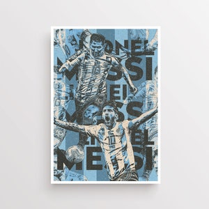 Lionel Messi Art Print - Argentina - Football print - Football Poster - Soccer Print - Football gift - football player- Messi poster