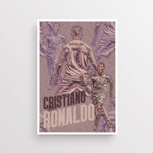 Christiano Ronaldo Art Print - Madrid - Football print - Football Poster - Soccer Print - Football gift - Ronaldo - Footballplayer -art Real
