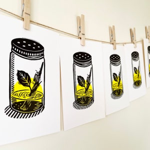 Firefly In A Jar/Lino Print/A5/Norwegian Wood/Haruki Murakami/Handmade/Hand-printed