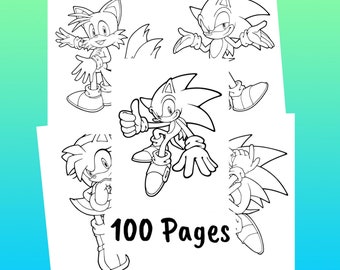 Download Sonic Coloring Page Etsy