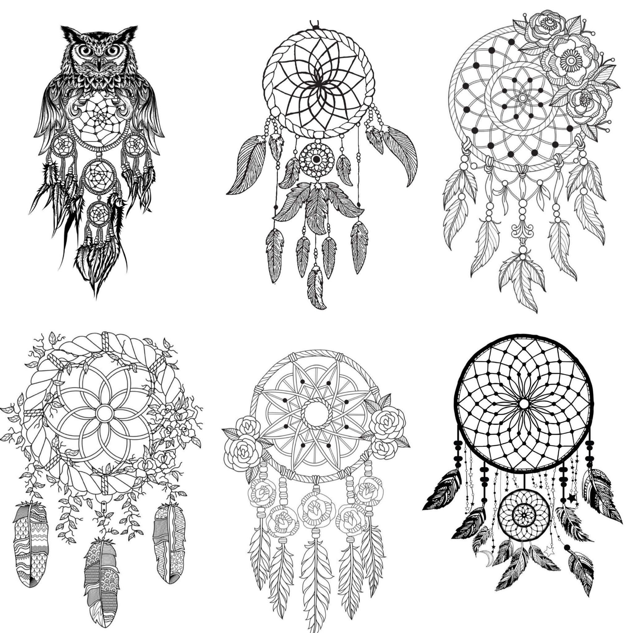 Dream Catcher Printable Coloring Pages-instant Download-adult and Teen ...