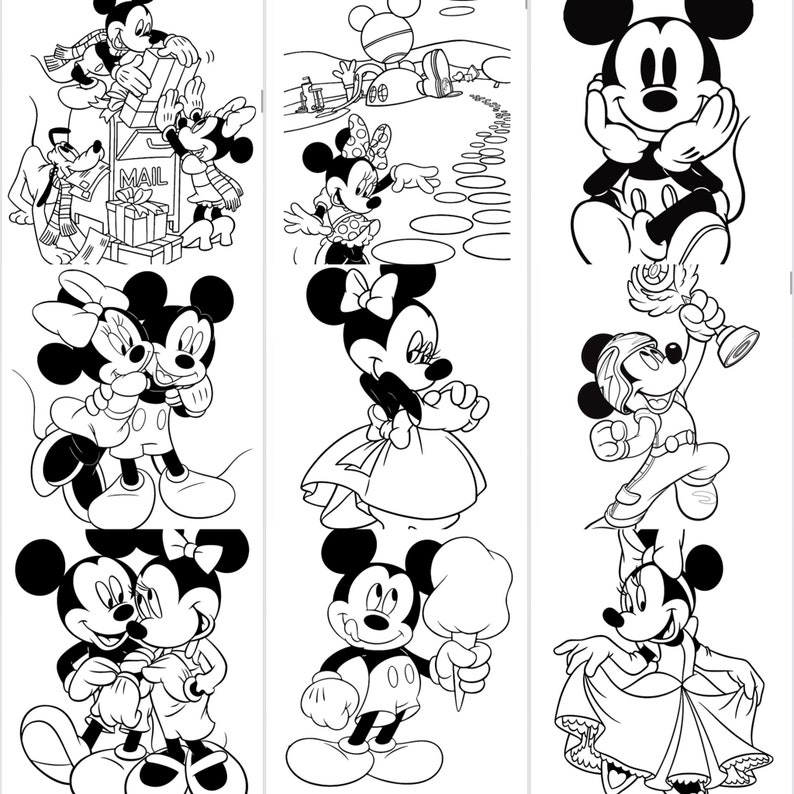 Páginas para colorear de Mickey Mouse para niños - Libro para colorear de Disney - Arte digital de Winnie The Pooh y sus amigos - Descarga instantánea imagen 7