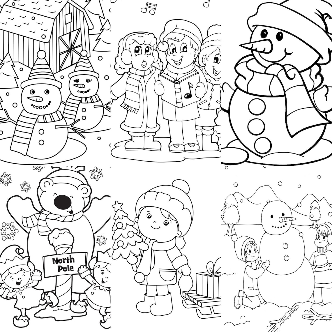 Winter Printable Coloring Pages-instant Download-fun Activity for Kids ...
