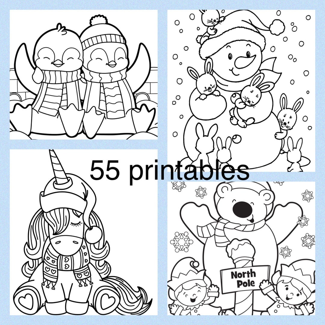 Winter Printable Coloring Pages-instant Download-fun Activity for Kids ...