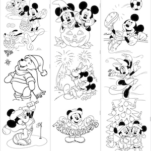 Páginas para colorear de Mickey Mouse para niños - Libro para colorear de Disney - Arte digital de Winnie The Pooh y sus amigos - Descarga instantánea imagen 6