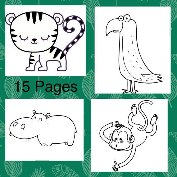 Zoo Animal 15 Printable Coloring Pages-cartoon Print Coloring - Etsy Ireland Zoo Animal 15 Printable Coloring Pages-cartoon Print Coloring - Etsy Ireland