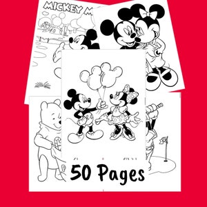 Mickey Mouse Kids Coloring Pages - Disney Coloring Book - Winnie The Pooh And Friends Digital Art - Instant Download