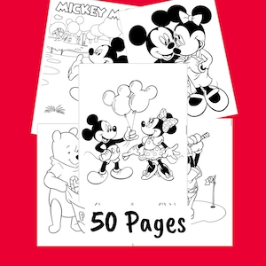 Mickey Mouse Kids Coloring Pages - Disney Coloring Book - Winnie The Pooh And Friends Digital Art - Instant Download