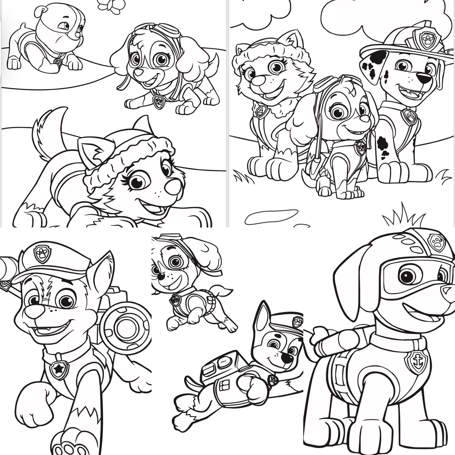 Pup printable coloring pages-instant download-kids activity - Etsy España