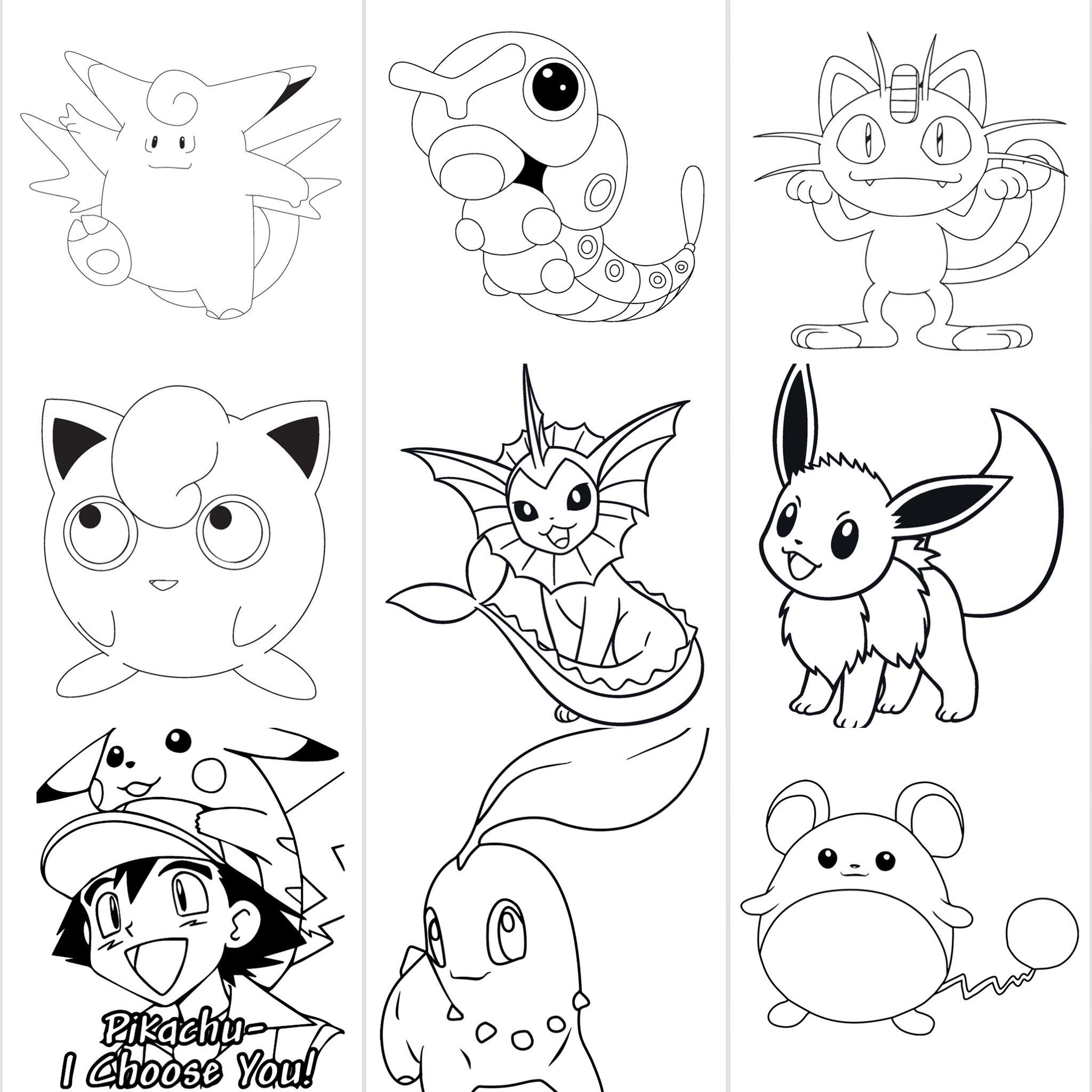 Pokemon Characters Coloring Pages