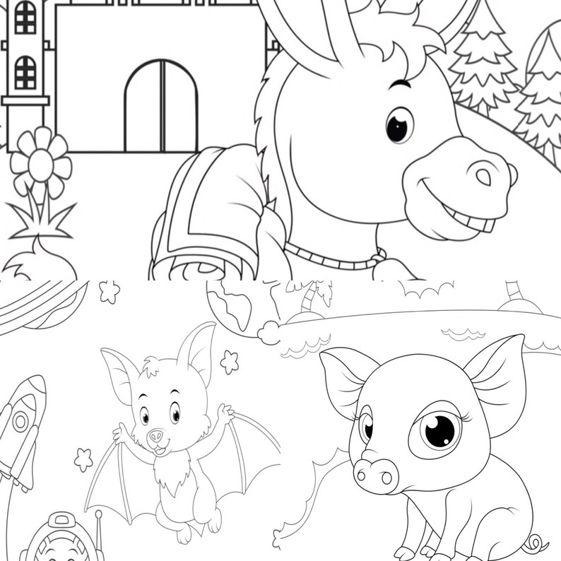 Baby Animals Printable Coloring Pages- - Etsy