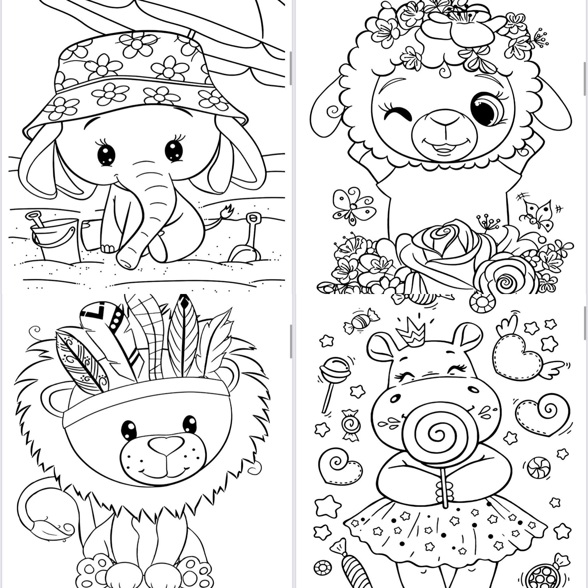 Adorable Animal 24 Printable Coloring Pages-instant Download-fun Kids
