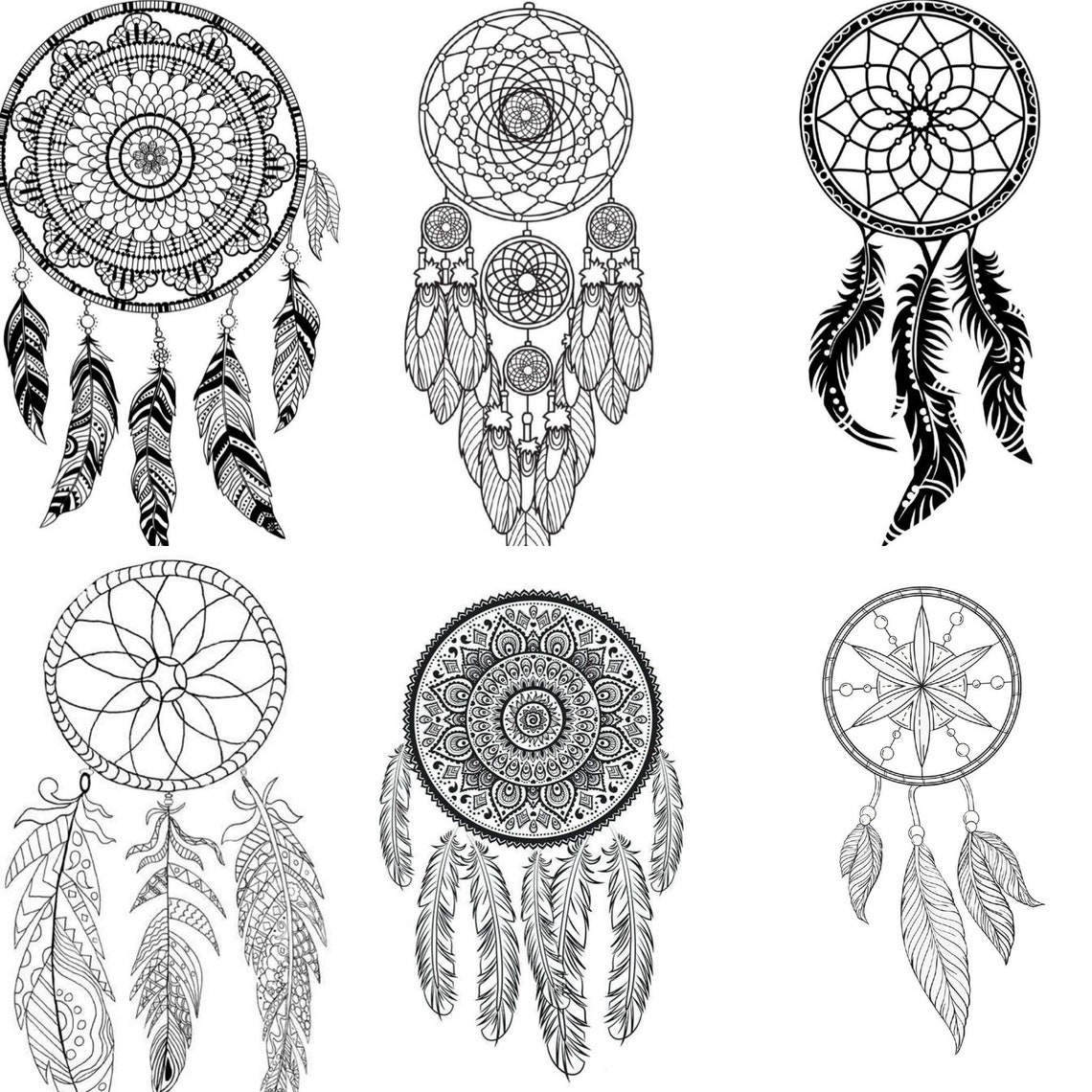 Dream Catcher Printable Coloring Pagesinstant Downloadadult and Teen