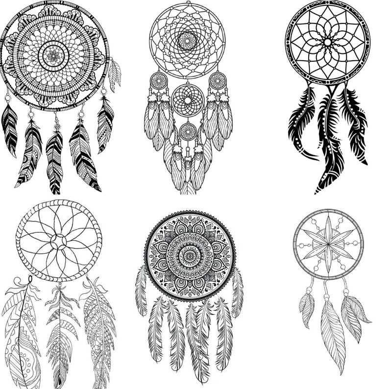Dream Catcher Printable Coloring Pages-instant Download-adult and Teen ...