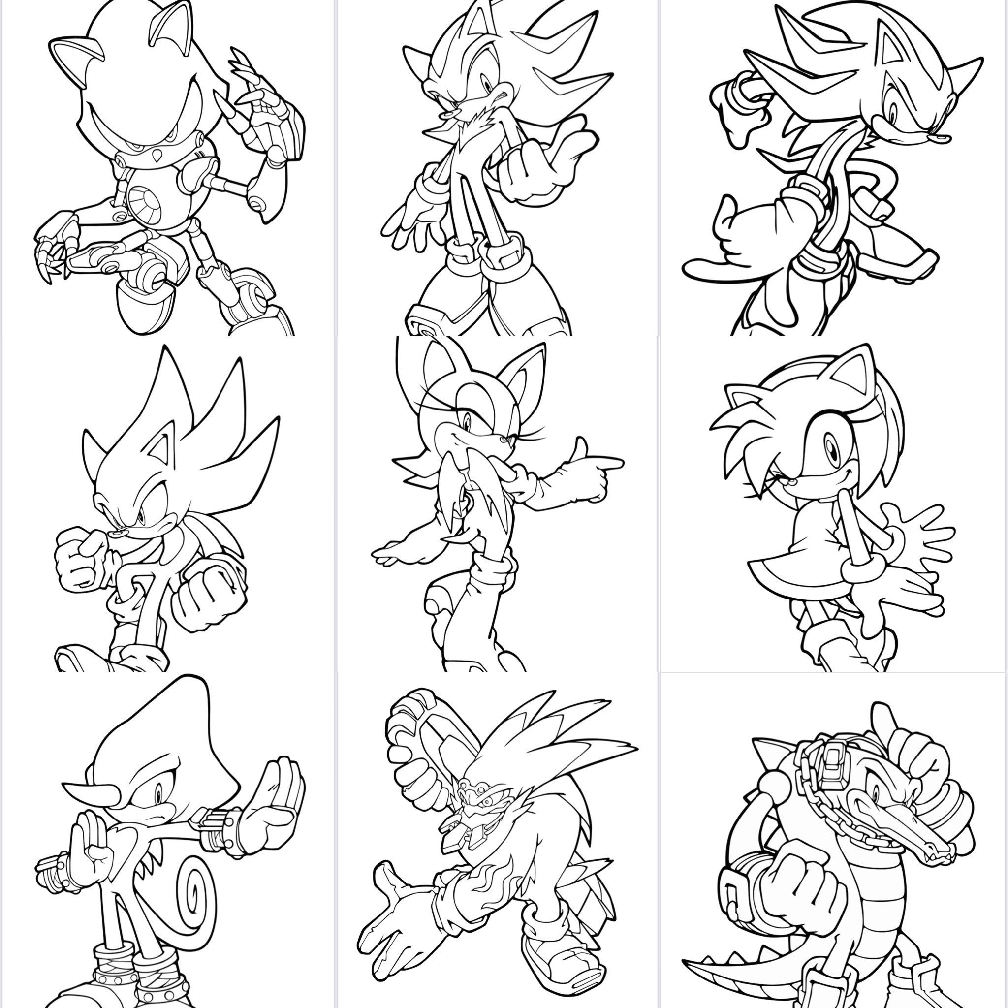 Sonic Coloring Pages for Children and Adults anime Art digital Download Sonic Coloring Pages for Children and Adults anime Art digital Download