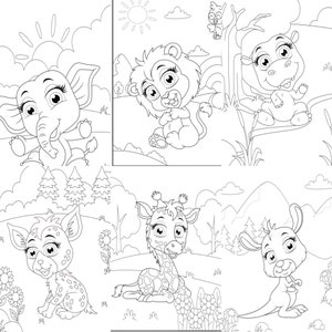 Baby Animals Printable Coloring Pages- - Etsy