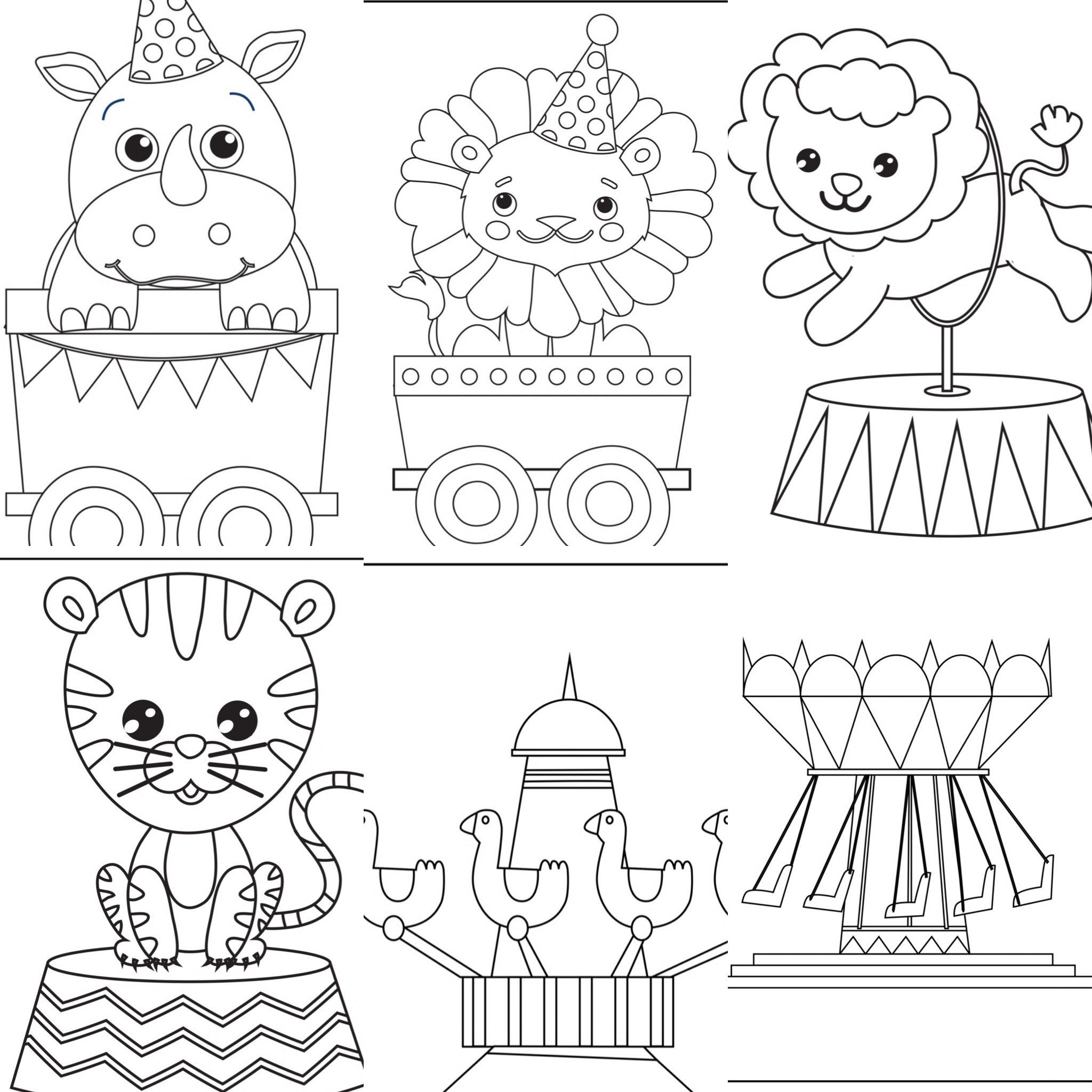 Circus Animal Train Coloring Pages