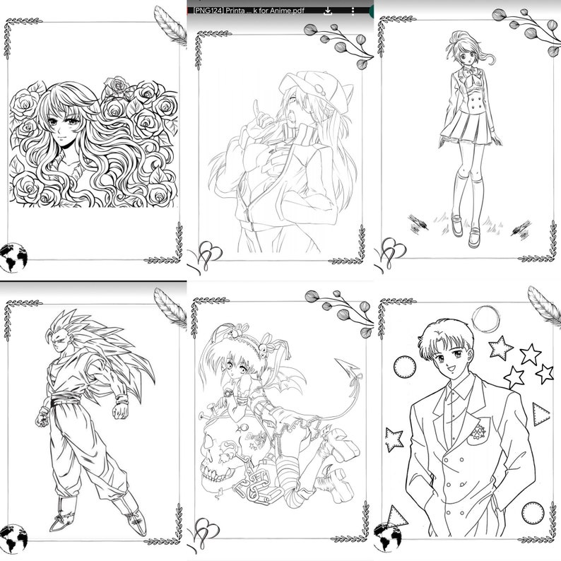 Anime 50 Printable Coloring Pages-anime Art-teen-adult Coloring Pages ...