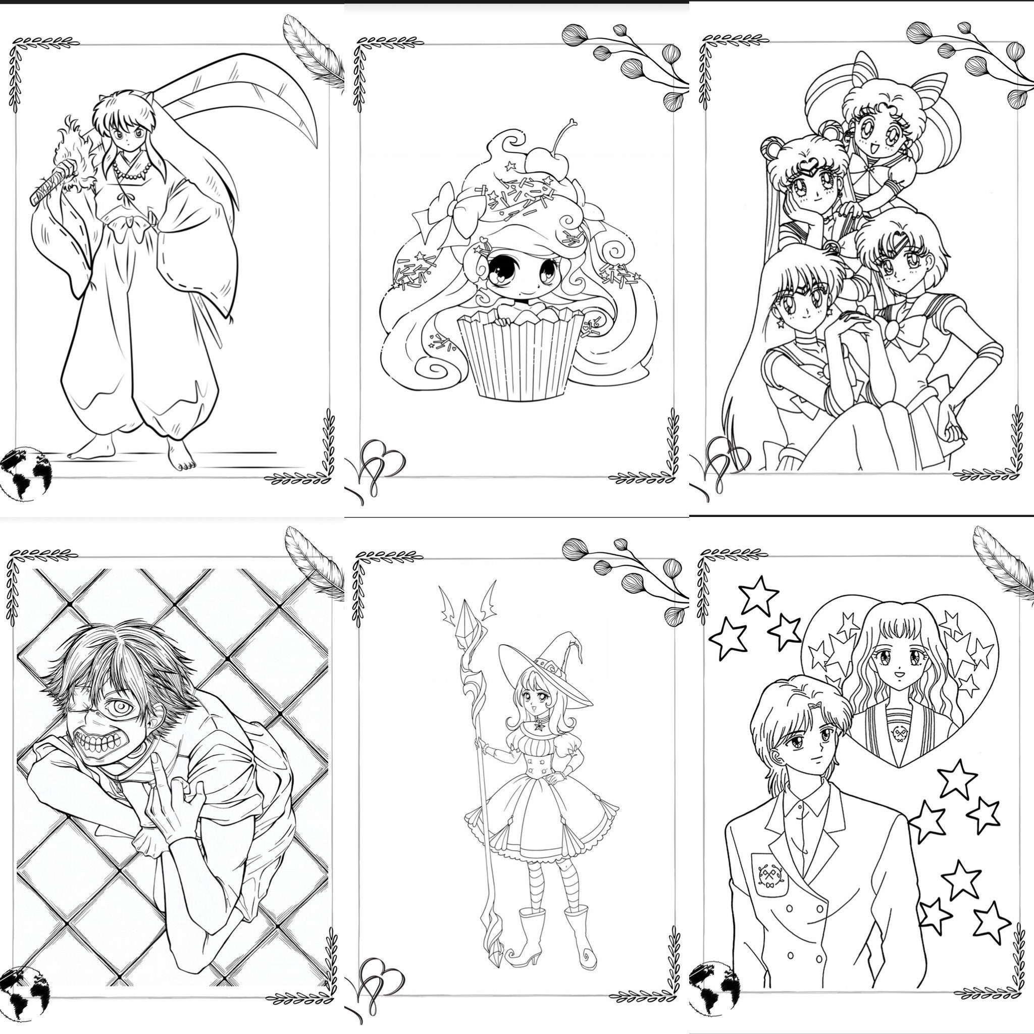 Anime 50 Printable Coloring Pages-anime Art-teen-adult Coloring Pages ...