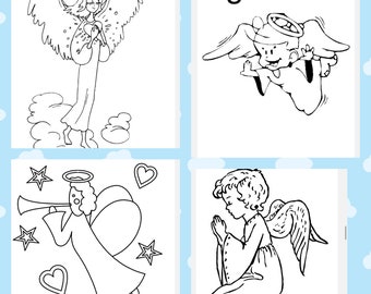 Angels 35 printable coloring pages-instant download-character coloring pages-anime art-digital download