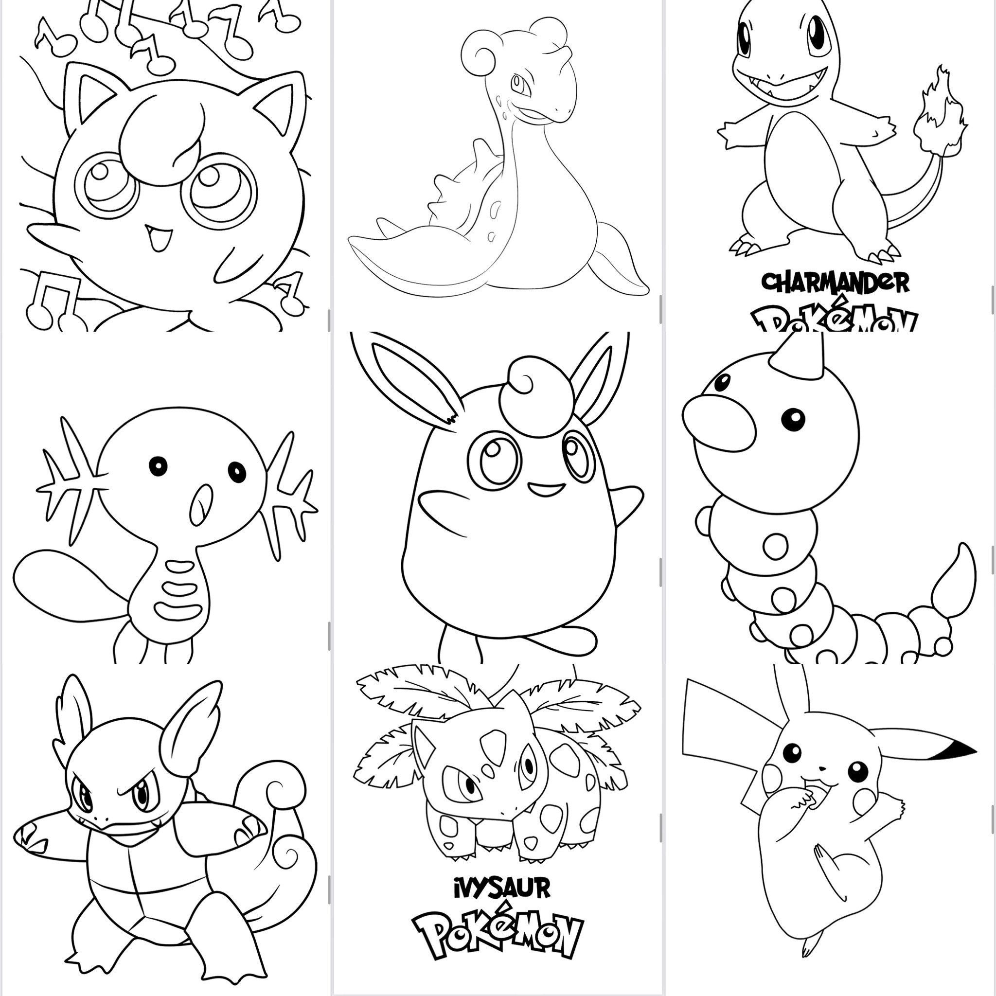Pokemon Coloring Pages-anime Art-kids Fun Activitie…