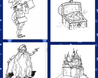 Medieval 30 printable coloring pages-instant download-fun activity for kids-anime art-coloring sheets-character coloring pages-digital