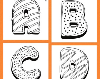 Alphabet 26 printable coloring page-instant download-learning activity sheets for kids-digital download