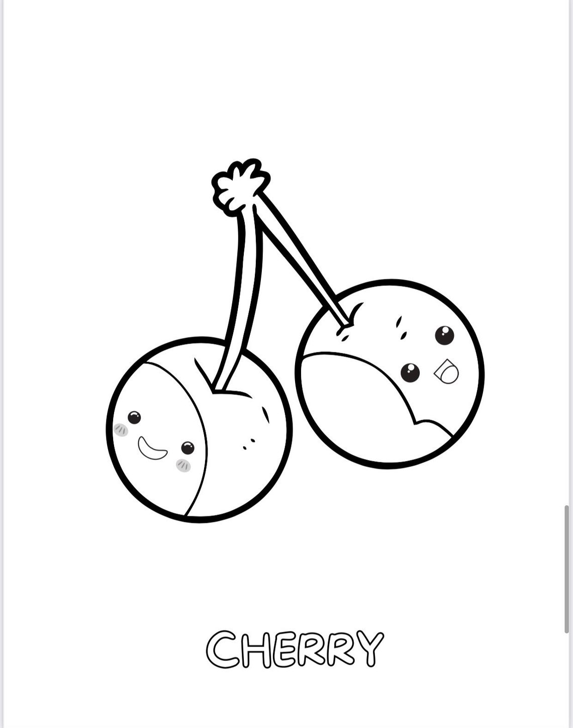 Fun Kawaii Fruit 15 Printable Coloring Pagesinstant Etsy