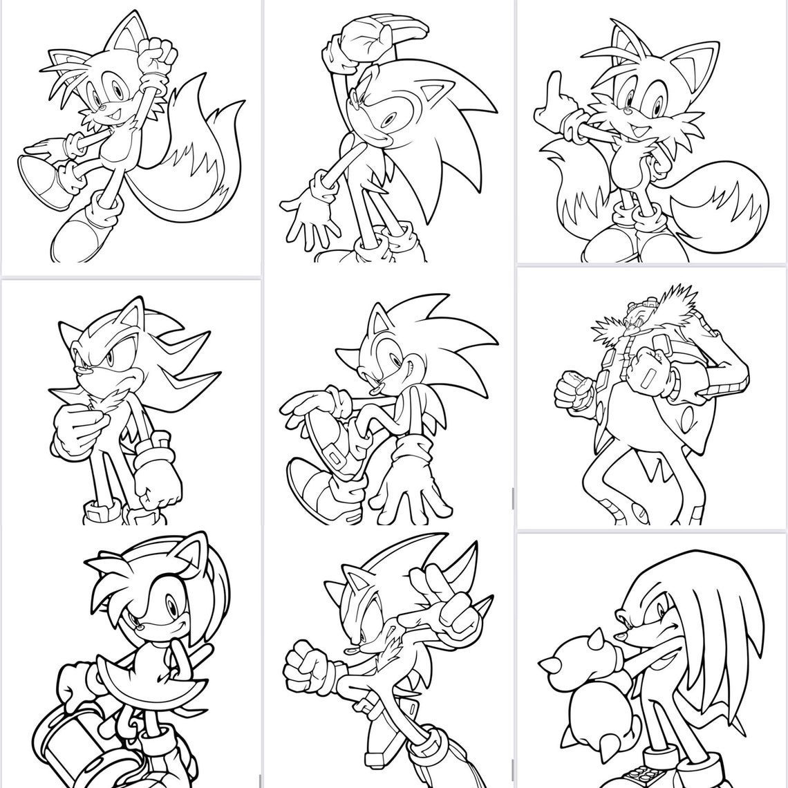 Sonic Coloring Pages for Children and Adults-anime Art-digital Download ...