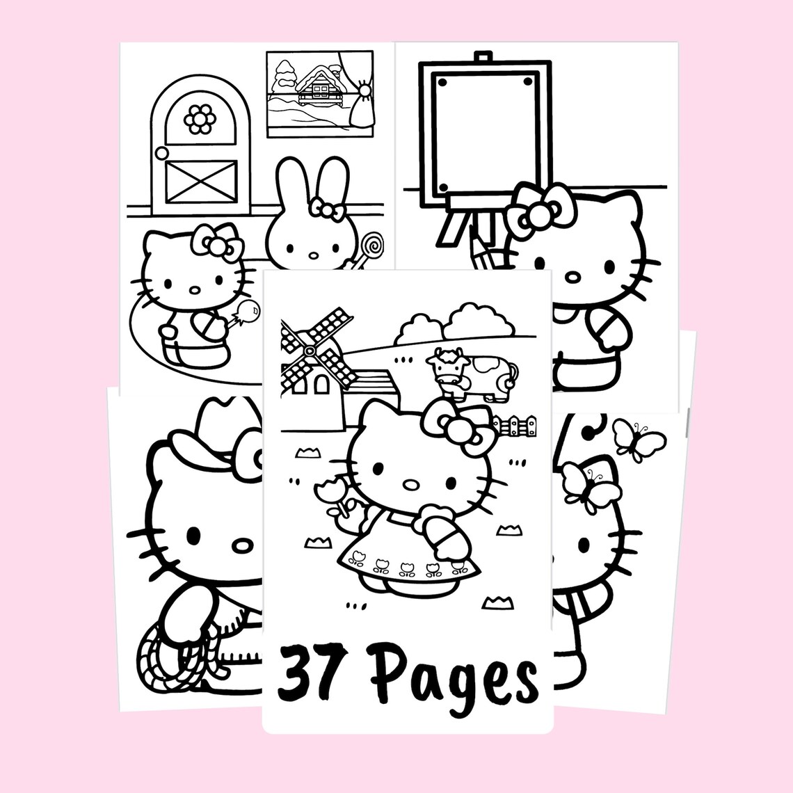Kitty Cat Printable Coloring Pages Animal Coloring Sheets - Etsy Canada
