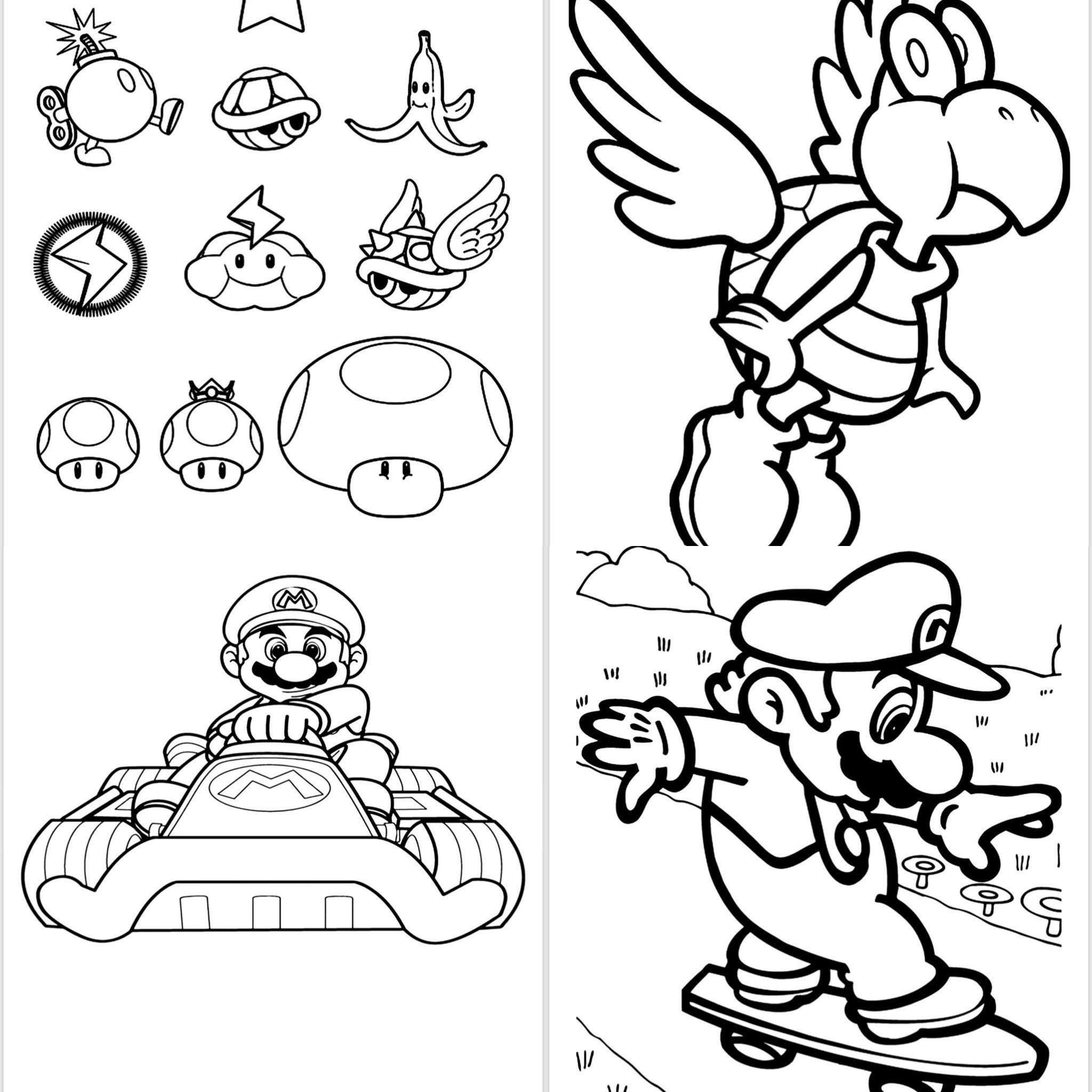 Mario Brothers Printable Coloring Pages-instant Download-cartoon ...