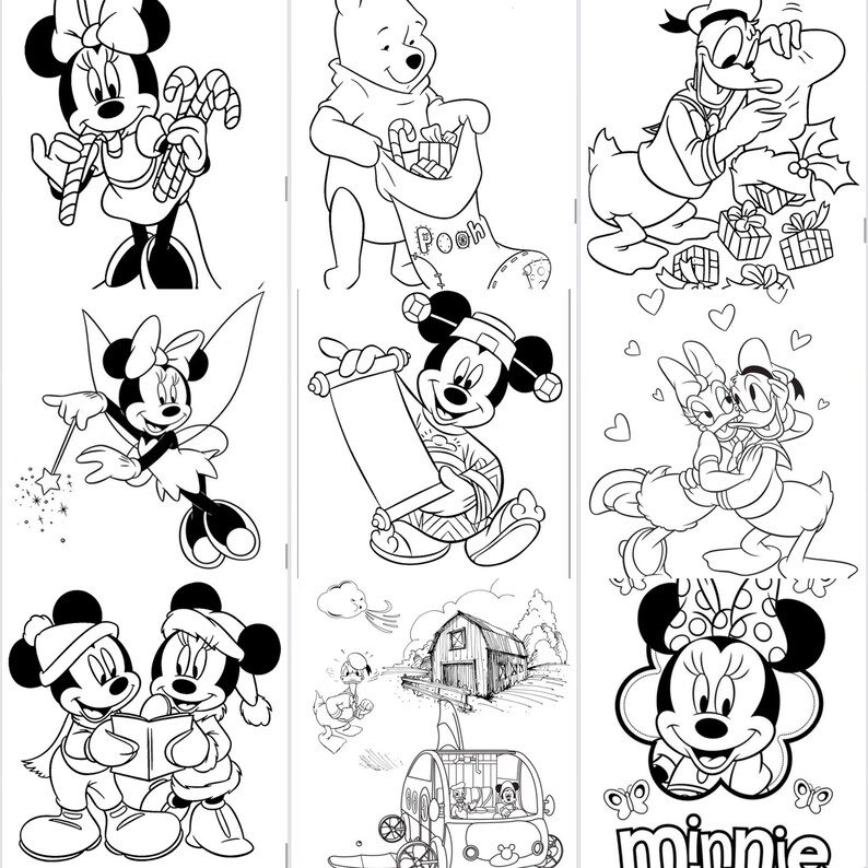Páginas para colorear de Mickey Mouse para niños - Libro para colorear de Disney - Arte digital de Winnie The Pooh y sus amigos - Descarga instantánea imagen 4