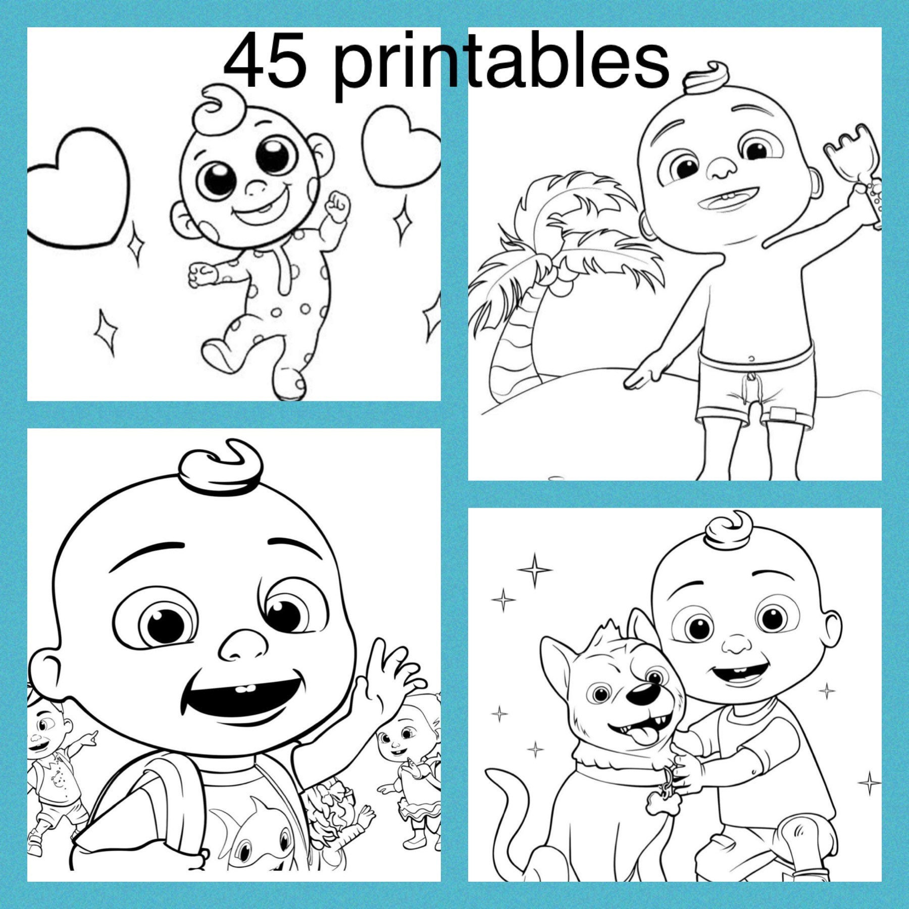 Cocomelon 45 Printable Coloring Pages Instant Download Fun Etsy