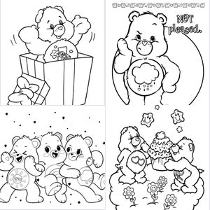 Care Bear Printable Coloring Pages- - Etsy