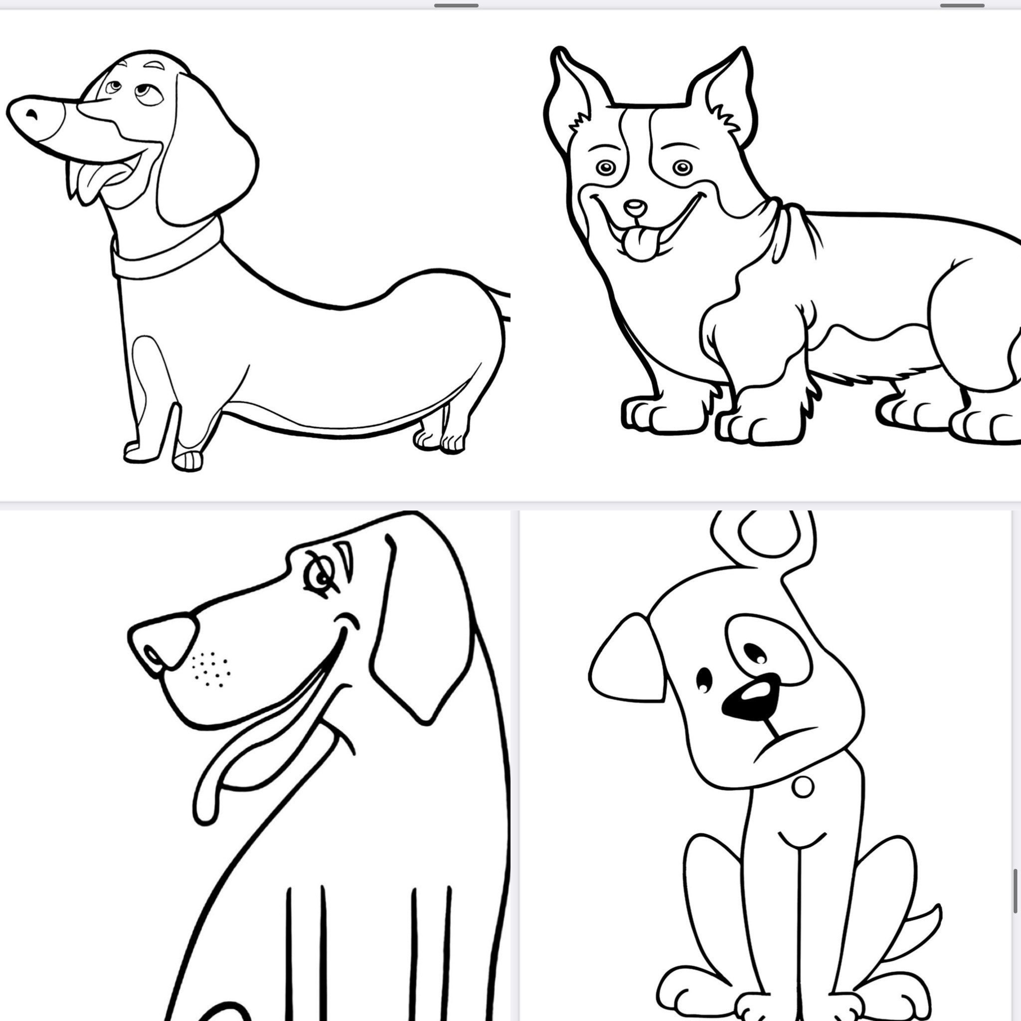 Dog 50 Printable Coloring Pages-instant Download-cartoon Sheets-anime