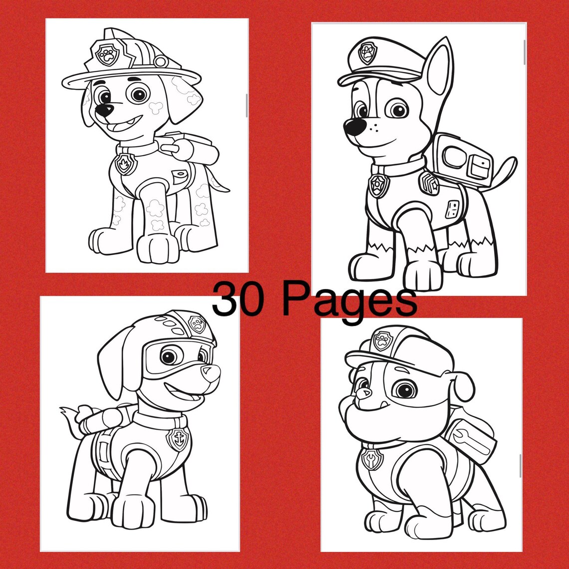 Pup printable coloring pages-instant download-kids activity - Etsy España