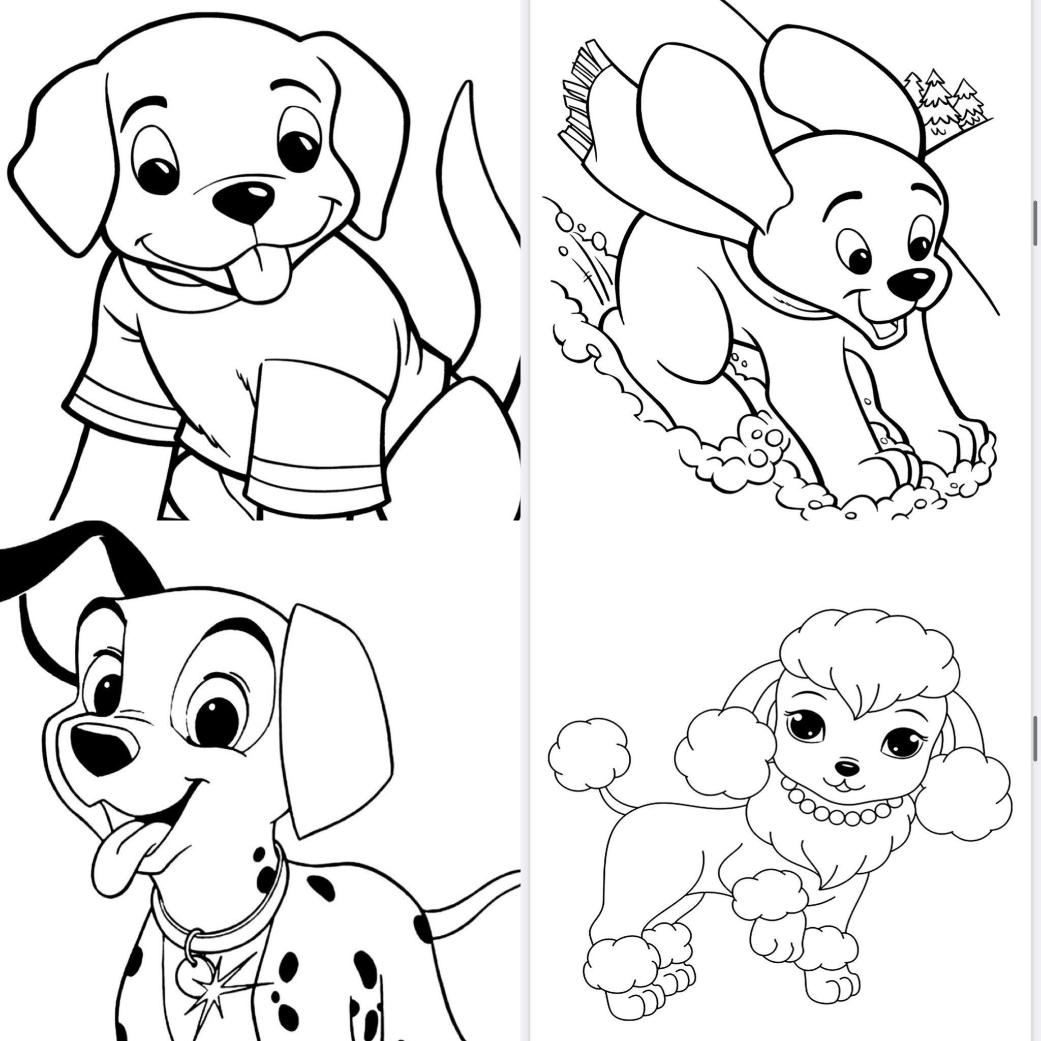 Dog 50 Printable Coloring Pages-instant Download-cartoon Sheets-anime