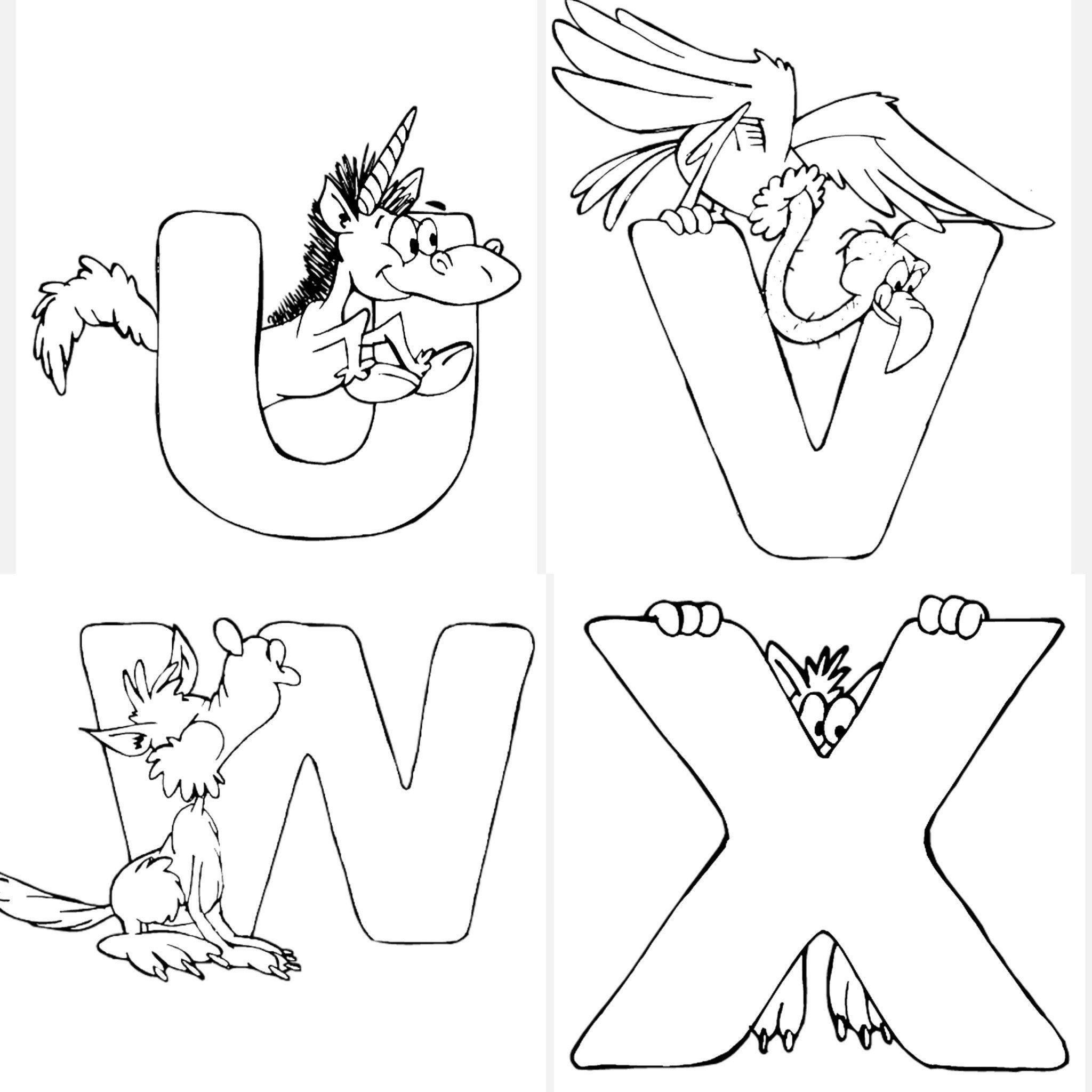 Alphabet Printable Coloring Pages-instant Download-learning Activity ...