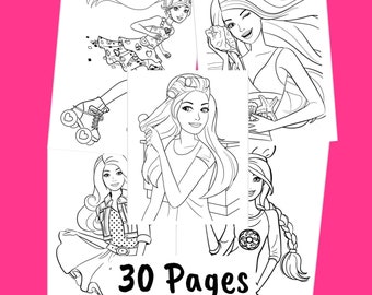 Women Coloring Pages - Cute Girl Coloring Sheets - Anime Art Digital Files - Instant Download