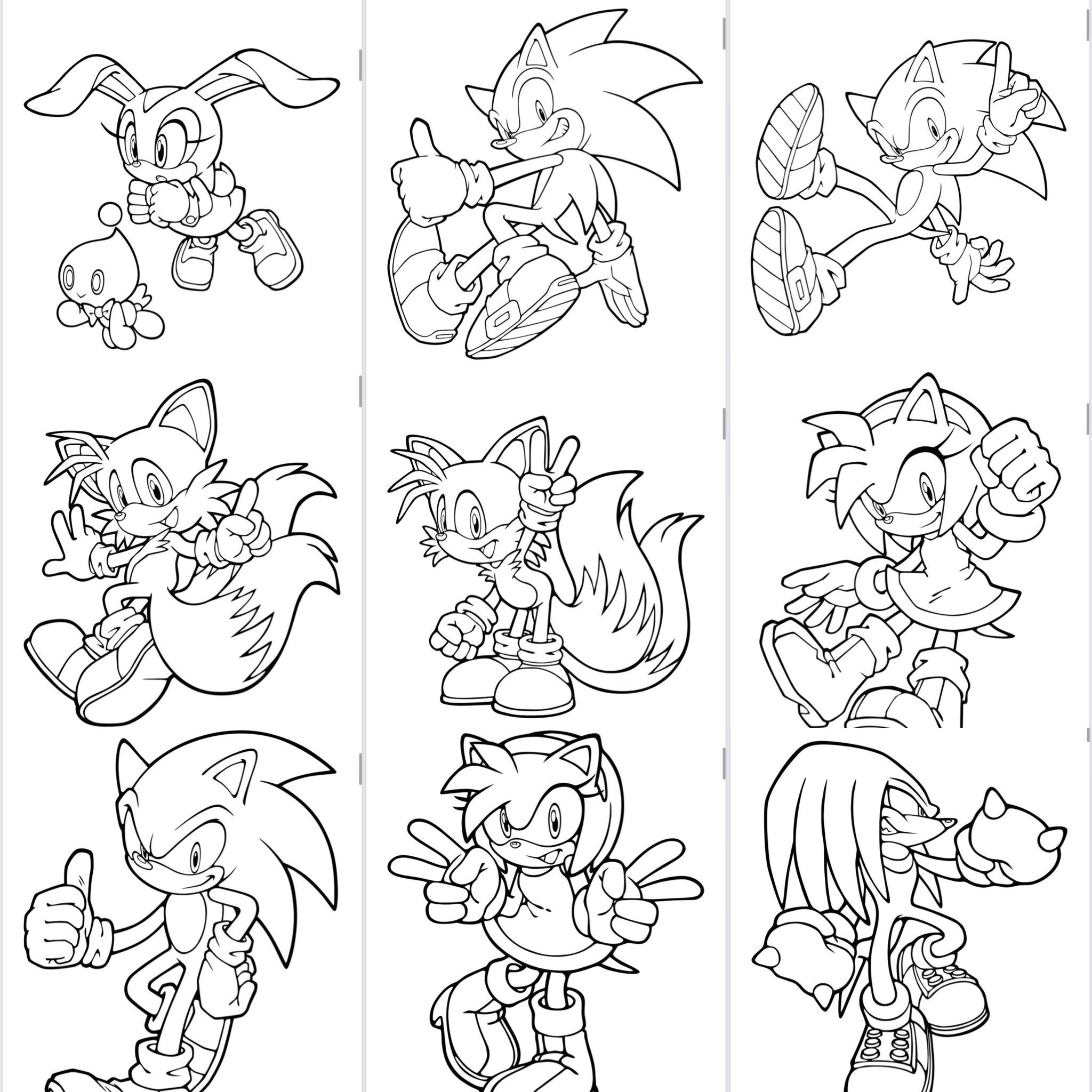 Sonic Characters Coloring Pages Sonic Characters Coloring Pages