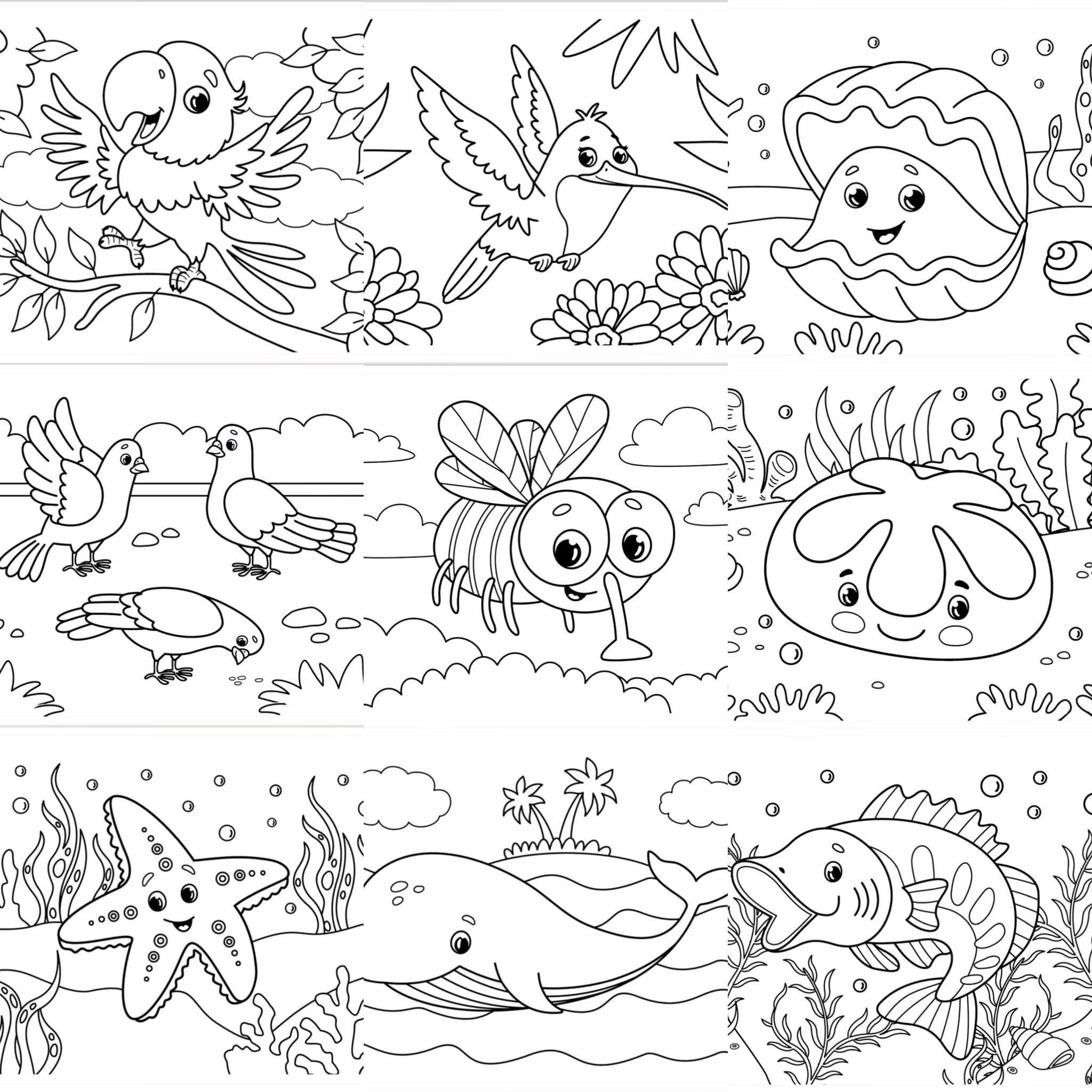Cute Animal Cartoon Printable Coloring Pages Anime Cartoon Character ...