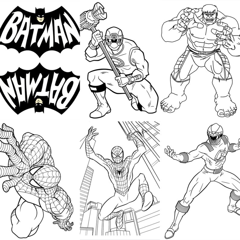 Superhero 45 Printable Coloring Pages-instant Download-fun Activity for
