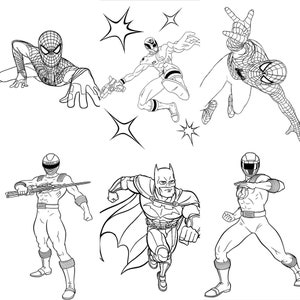 50 Superhero Coloring Pages: Printable Kids Activity (digital Download
