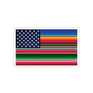 American and Mexican serape flag Die-Cut Stickers