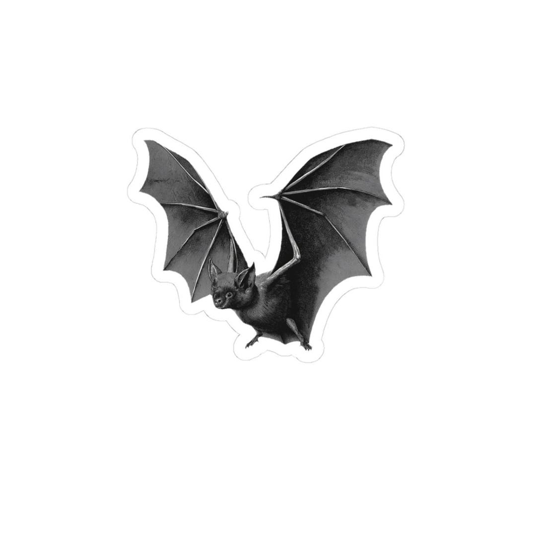 Bat Side Sticker Vintage Flying Bat Sticker | Kiss-cut Sticker - Etsy
