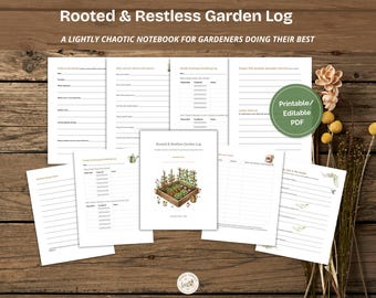 Garden Log Book | Seasonal Gardening Journal |  Pest Tracker | Plant Watering Log | Editable | Instant Download