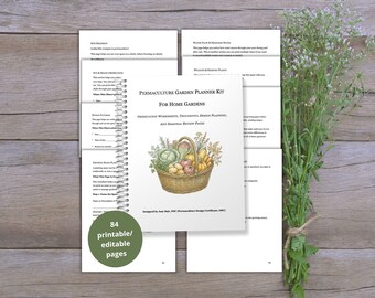 Printable Garden Planner | Seasonal Garden Planner | Garden Reflection Journal | Permaculture Garden Journal | Editable | PDF